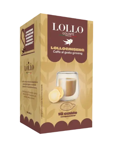 [8034097153457] Lollo Golositè Box Coffee Pods Ginseng Flavor 18 Pcs