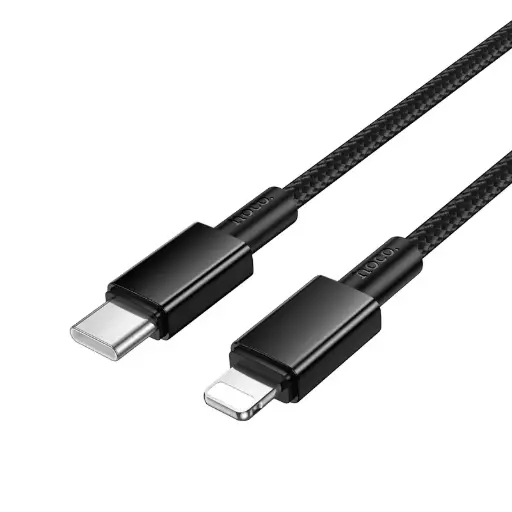 [6942007655965] Hoco Data Cable Type-C to Lightning 27W In Nylon (1m) Black X119CL.BK
