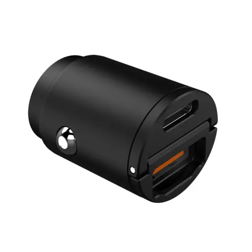 [8021735189992] Celly Caricabatterie per Auto 2 Porte (USB-USB-C) 30W Black CCMINIUSBUSBCBK