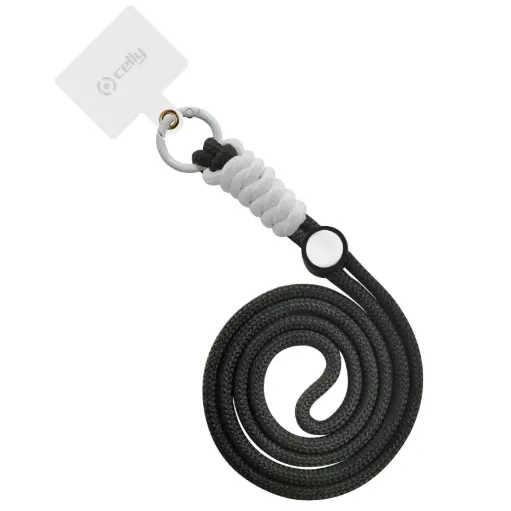 [8021735202141] Celly Nylon Neck Strap with Badge 1.2 (m) Black LACETNYLBK