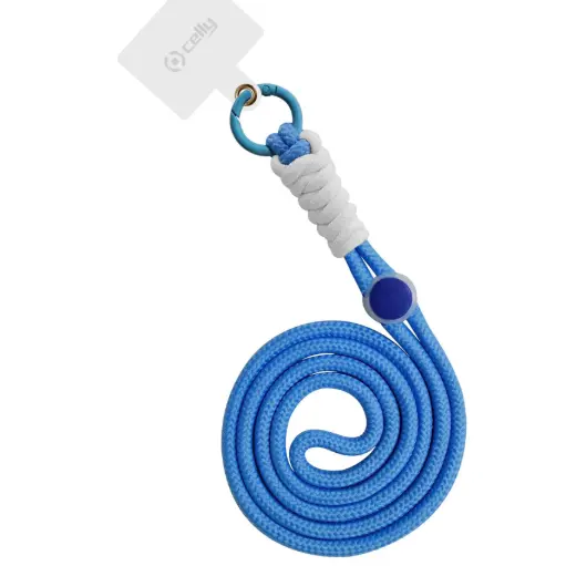 [8021735202165] Celly Nylon Neck Strap with Badge 1.2 (m) Light Blue LACETNYLLB