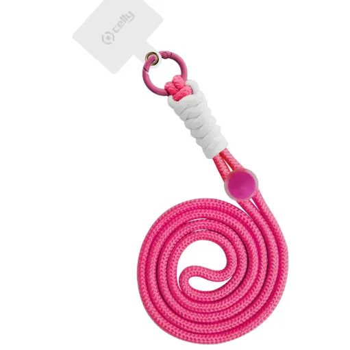 [8021735202172] Celly Nylon Neck Strap with Badge 1.2 (m) Pink Fluo LACETNYLPKF