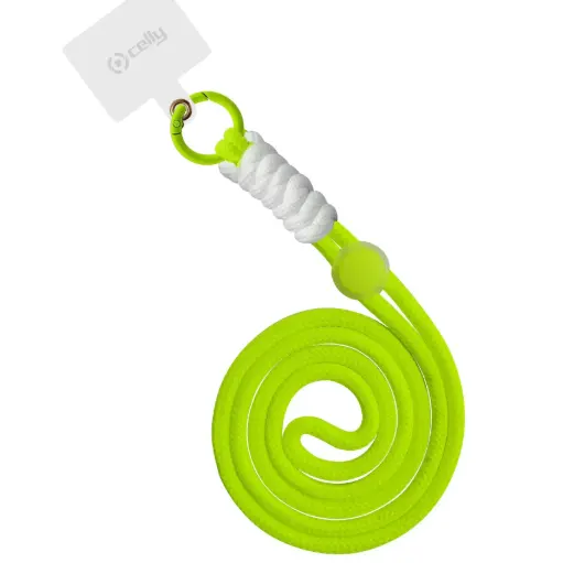 [8021735202158] Celly Nylon Neck Strap with Badge 1.2 (m) Yellow Fluo LACETNYLYLF