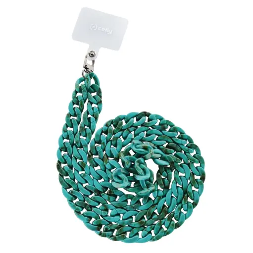 [8021735195504] Celly Marble Effect Neck Strap with Badge 1.2 (m) Blue LACETMARBLEBL