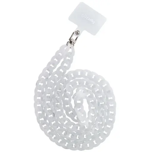[8021735195511] Celly Marble Effect Neck Strap with Badge 1.2 (m) White LACETMARBLEWH