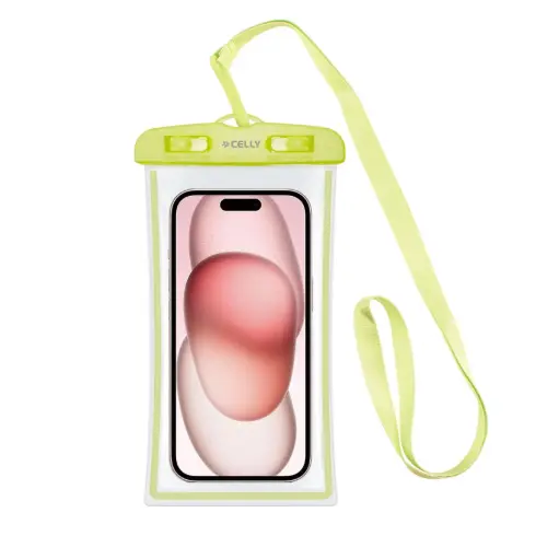 [8021735208167] Celly Transparent Waterproof Case To 6.7'' Green SPLASHBAG24GNF