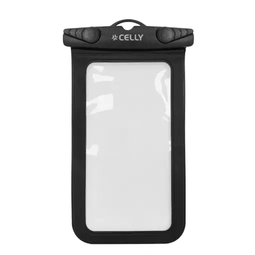 [8021735229025] Celly Transparent Waterproof Case To 7'' Black SPLASHBAG26BK