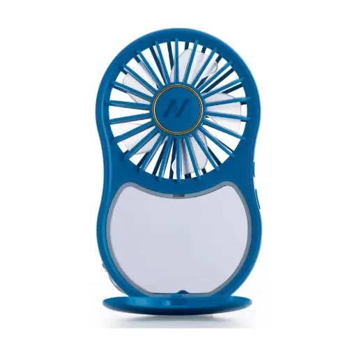 [8021735217787] Muitomas Mini Portable Fan With Mirror And Light Blue MIRRORFANBL