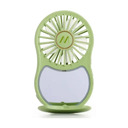 [8021735217770] Muitomas Mini Ventilatore Portatile Con Specchio e Luce Green MIRRORFANGN