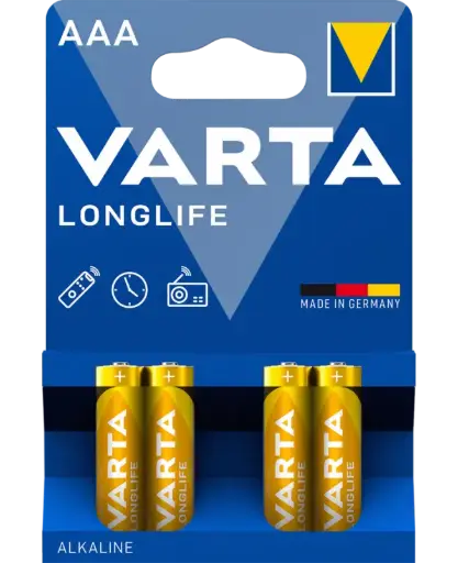 [4008496525072] Varta Batteria Ministilo AAA LongLife Alkaline 4 Pz LR03 MN2400 