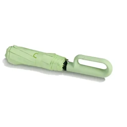 [8021735223740] Muitomas Folding Umbrella with Blue Handle Green UMBRHOOKGN