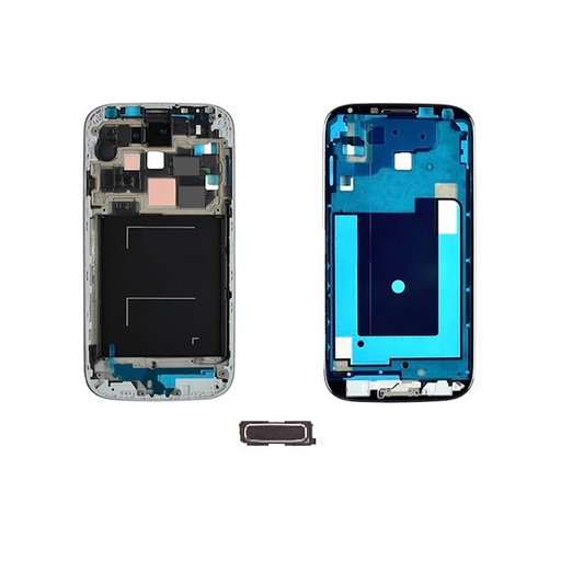 [2525] Front cover frame Samsung S4 I9505 blue con button