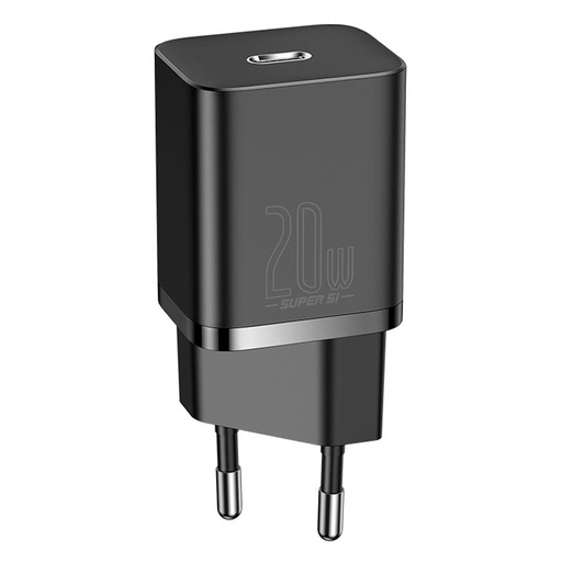 [6953156229990] Baseus Caricabatterie USB-C 20W Super-Si QC Black CCSUP-B01