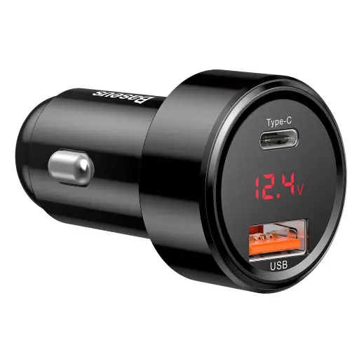 [6953156293182] Baseus Caricabatterie per Auto 2 Porte (USB+USB-C) 45W Magic Black CCMLC20C-01