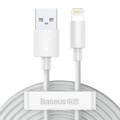 [6953156230316] Baseus Cavo Dati Simple wisdom Lightning 2.4A 1.5mt white set 2 pcs TZCALZJ-02