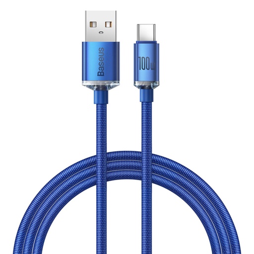 [6932172602819] Baseus Data Cable Type-C 100W 1.2mt Crystal Shine blue CAJY000403