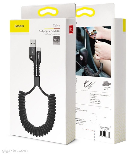 [6953156284739] Baseus Data Cable Type-C 2A 1mt fish eye spring black CATSR-01