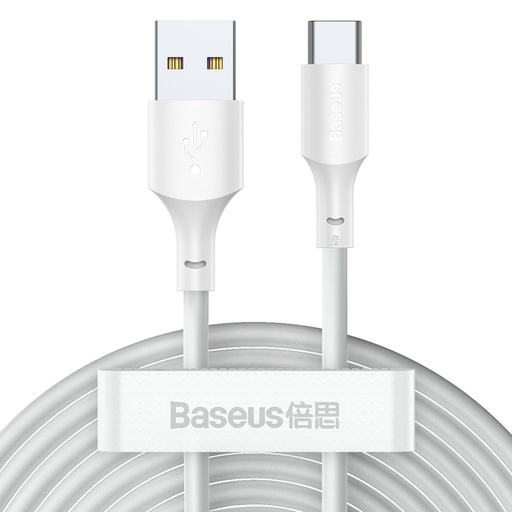 [6953156230309] Baseus Data Cable Type-C 5A 1.5mt simple wisdom white set. 2 pz TZCATZJ-02
