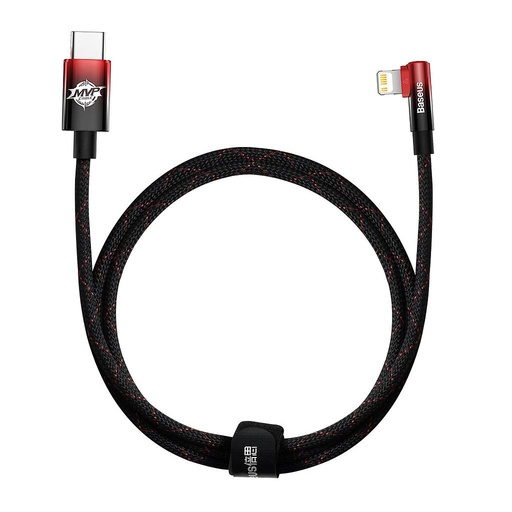 [6932172612344] Baseus Data Cable Type-C to Lightning 20W 1mt MVP 2 Elbow-shaped red black CAVP000220