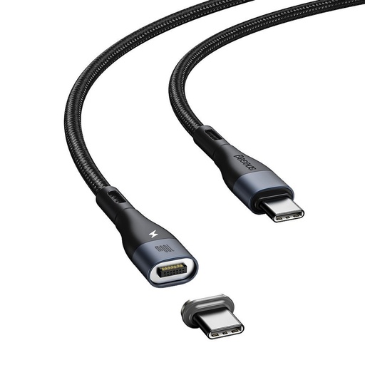 [6953156232785] Baseus Data Cable Type-C to Type-C 100W 1.5mt zinc magnetic safe black CATXC-Q01