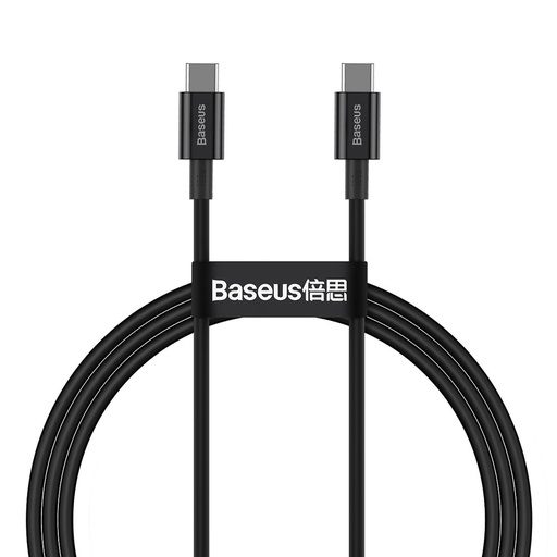 [6953156208438] Baseus Data Cable Type-C to Type-C (1m) 100W Superior Black CATYS-B01