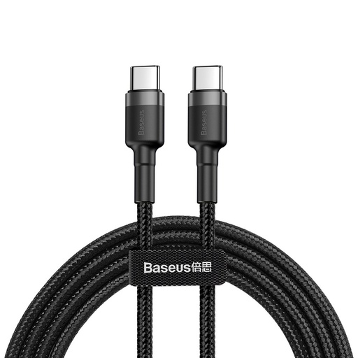 [6953156285200] Baseus Data Cable Type-C to Type-C (1m) 60W Cafule Black CATKLF-GG1