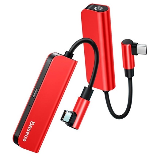[6953156289840] Baseus adapter Type-C to jack 3.5mm red CATL53-91