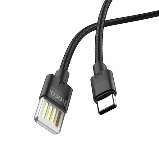 [6957531096221] Hoco data cable Type-C 1.2mt nylon black U55