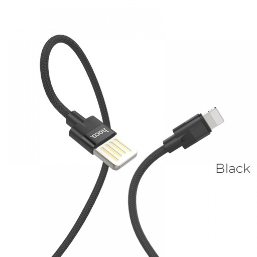 [6957531096269] Hoco data cable Lightning 2.4A 1.2mt nylon black U55
